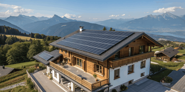 Chalet suisse premium avec panneaux solaires haut de gamme