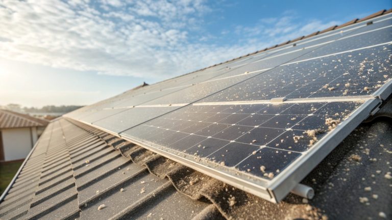 Trisol-entretien-panneaux-solaires | Trisol Panneaux solaires avec de la poussière.