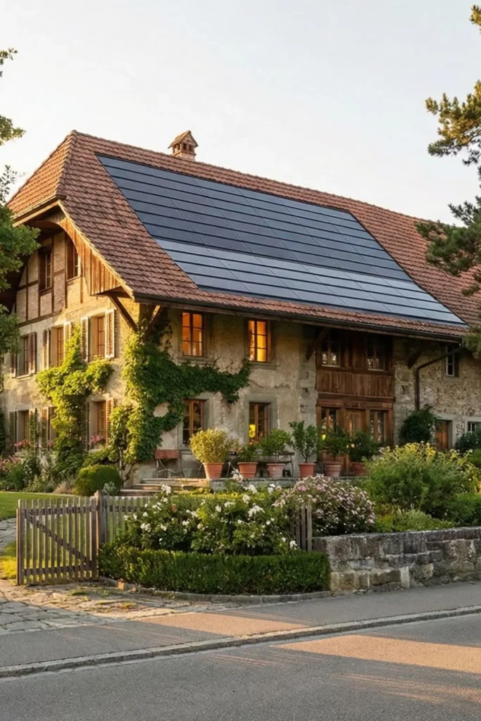 Trisol-maison-ancienne-panneaux-solaires | Trisol Maison ancienne avec des panneaux solaires.