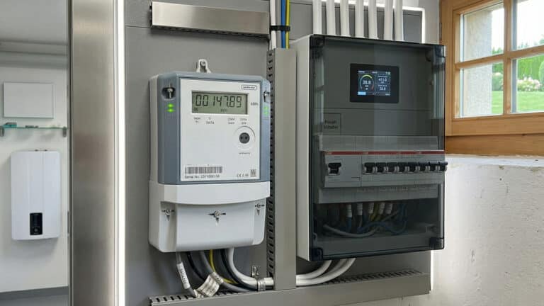 Un compteur électrique dans une cave | En 2026, injecter son surplus solaire rapporte 3× moins